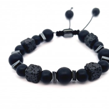 Men's handmade bracelet made of semi-precious stones