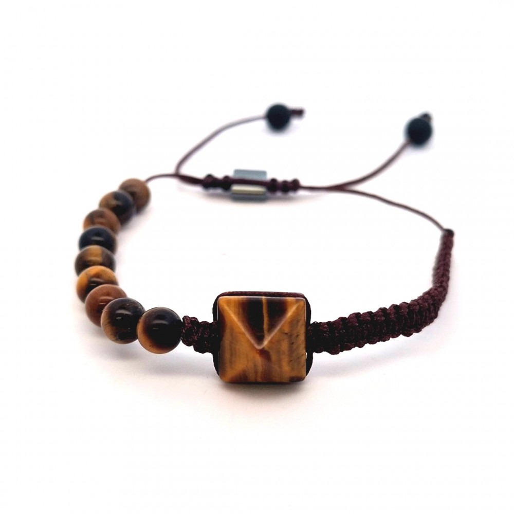 Men's handmade bracelet made of semi-precious stones