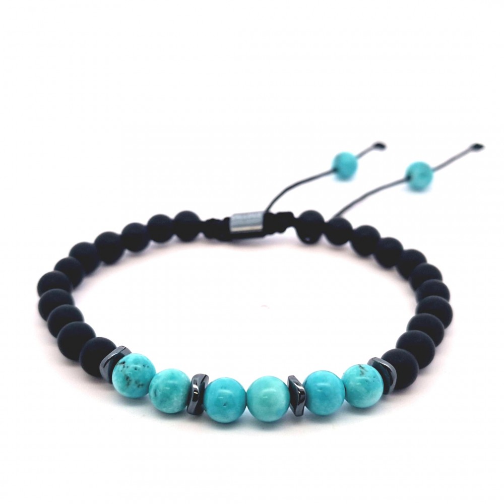 Men's handmade bracelet made of semi-precious stones